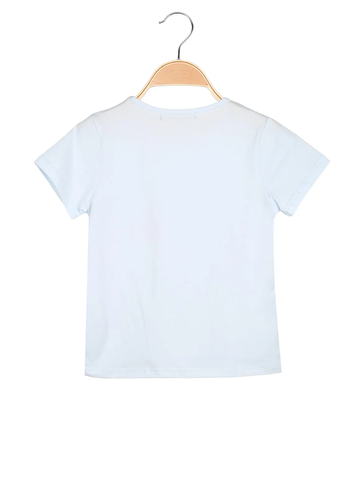 Hope Star T-shirt da bambina in cotone con stampa disegno e strass - azzurro