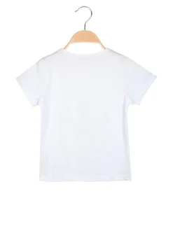 Hope Star T-shirt da bambina in cotone con stampa disegno e strass - bianco