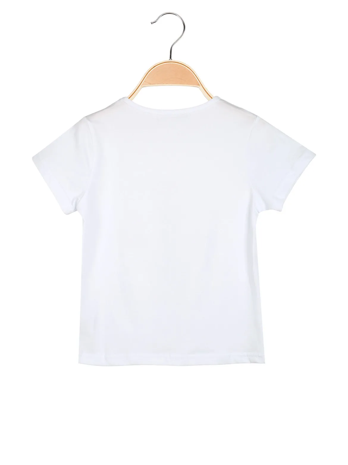 Hope Star T-shirt da bambina in cotone con stampa disegno e strass - bianco