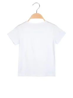 Hope Star T-shirt da bambina in cotone con stampa e strass - bianco