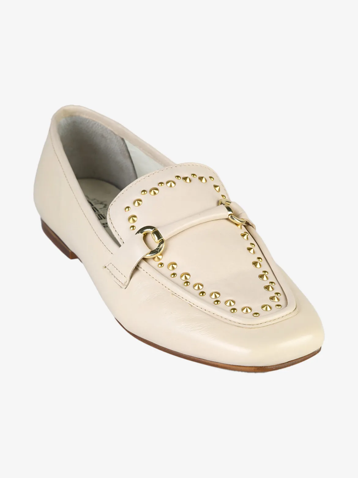 Hosis Mocassini donna in pelle con borchie