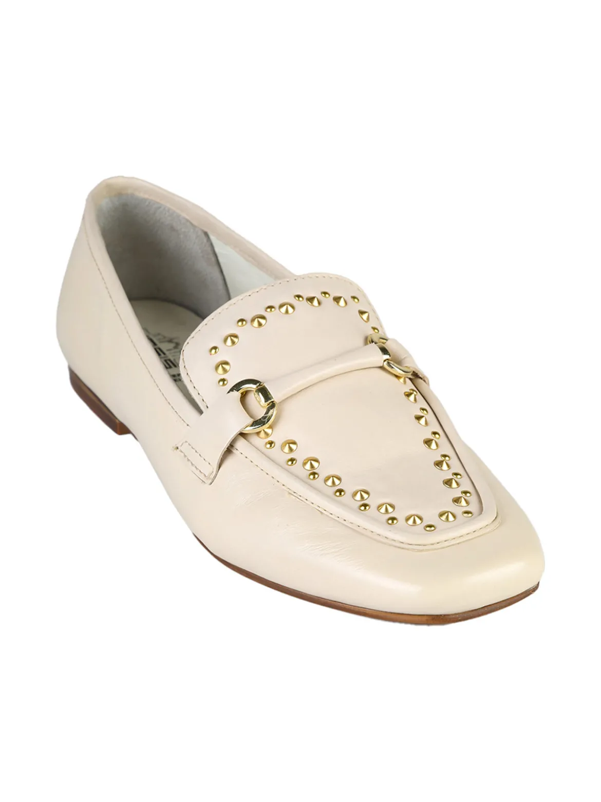 Hosis Mocassini donna in pelle con borchie