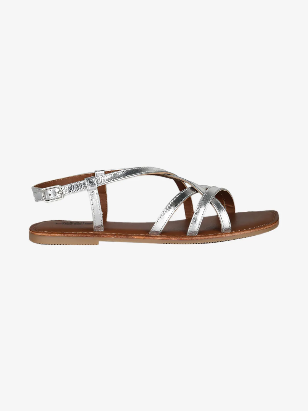 Hosis Sandali donna in pelle con fascette intrecciate