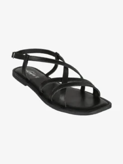Hosis Sandali donna in pelle con fascette intrecciate