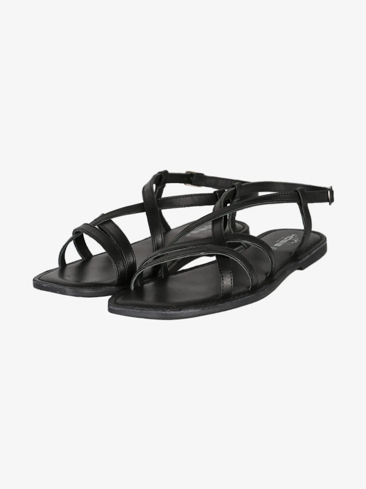 Hosis Sandali donna in pelle con fascette intrecciate