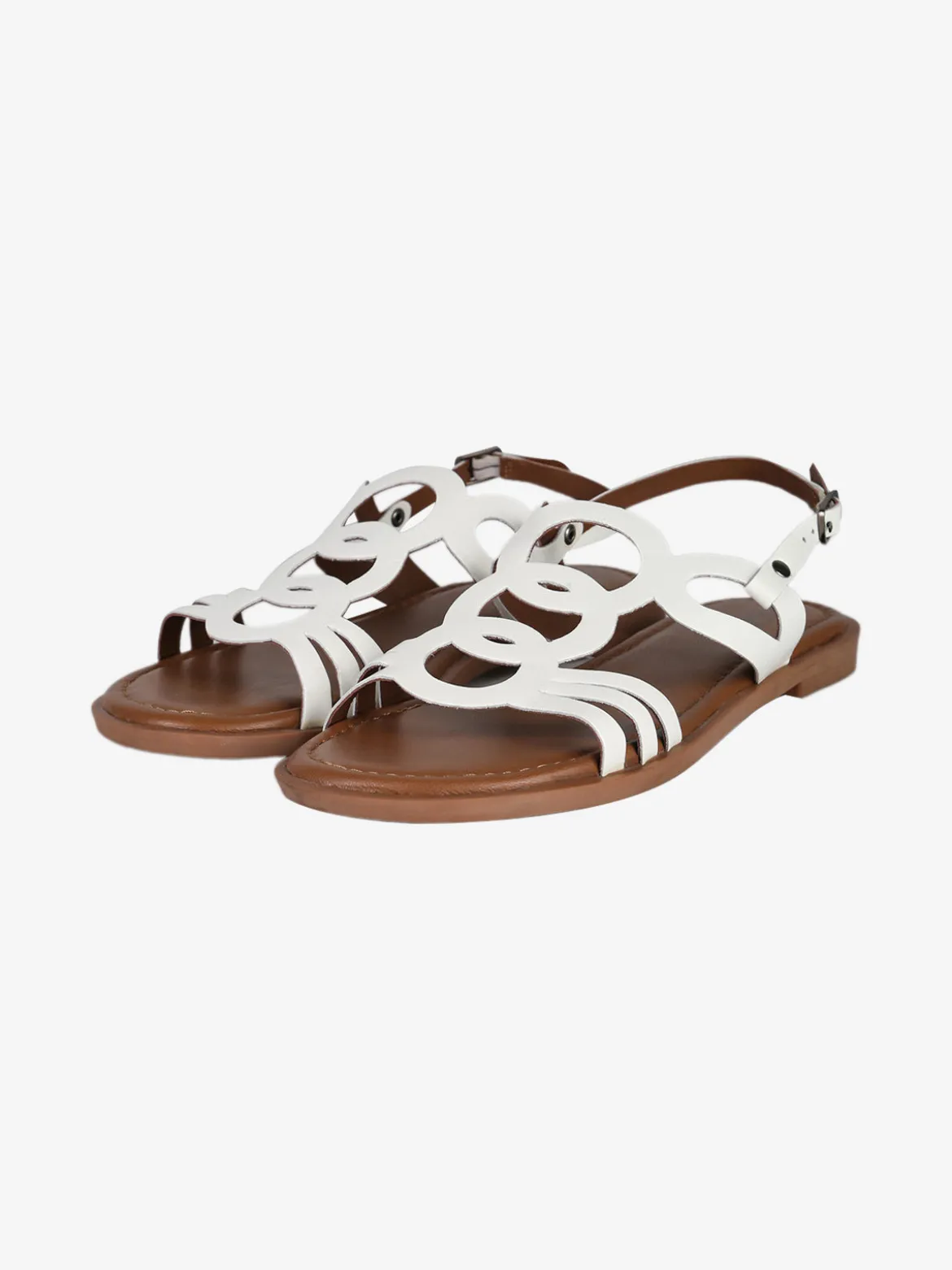 Hosis Sandali in pelle da donna con cinturino alla caviglia