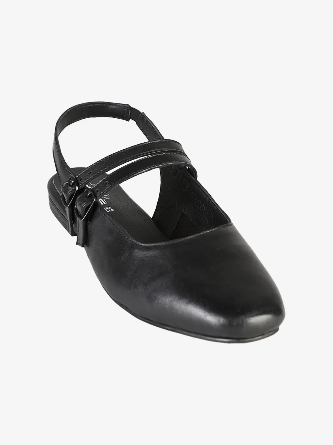 Hosis Slingback donna in pelle con fascette e cinturino alla caviglia