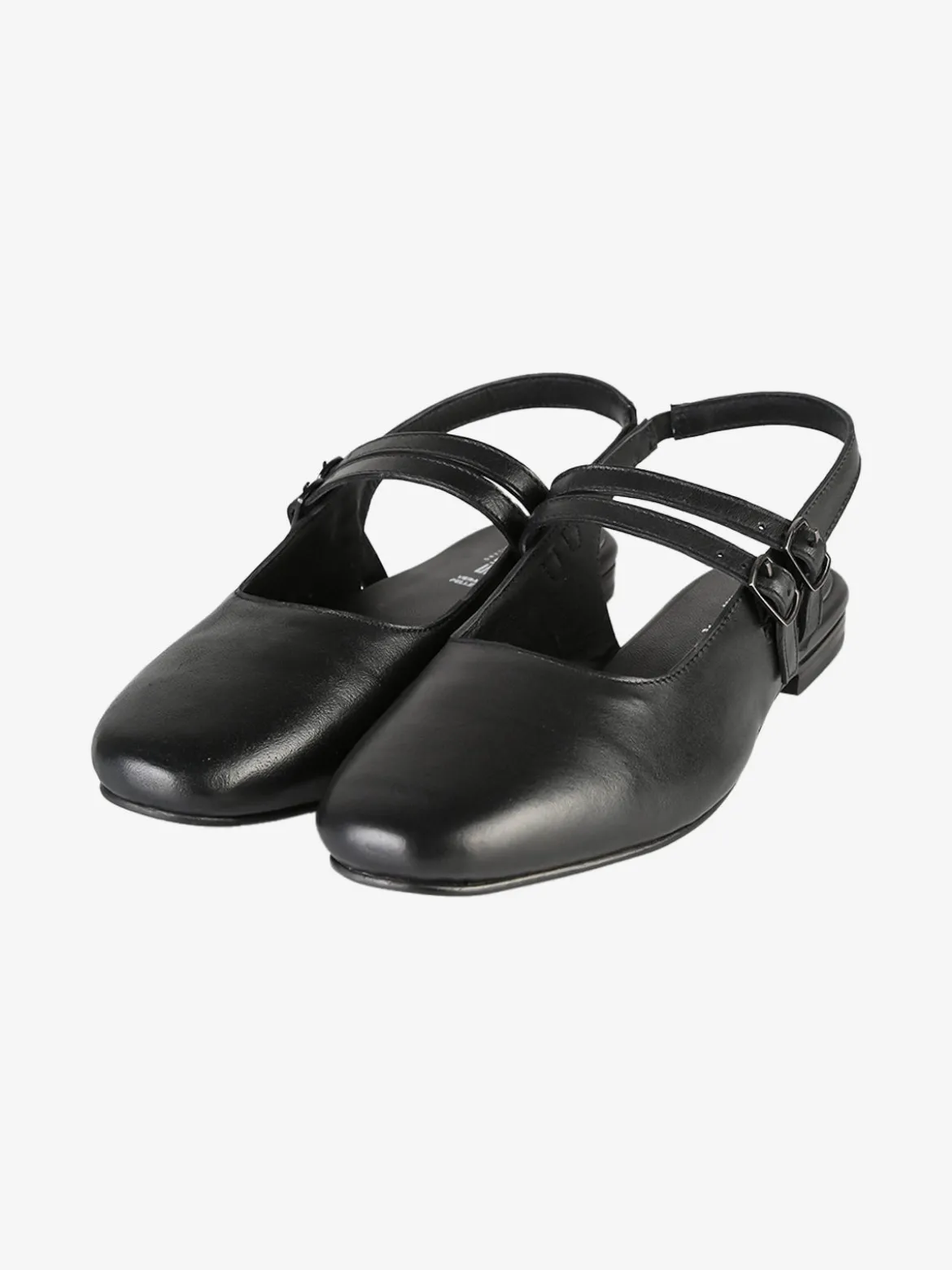 Hosis Slingback donna in pelle con fascette e cinturino alla caviglia