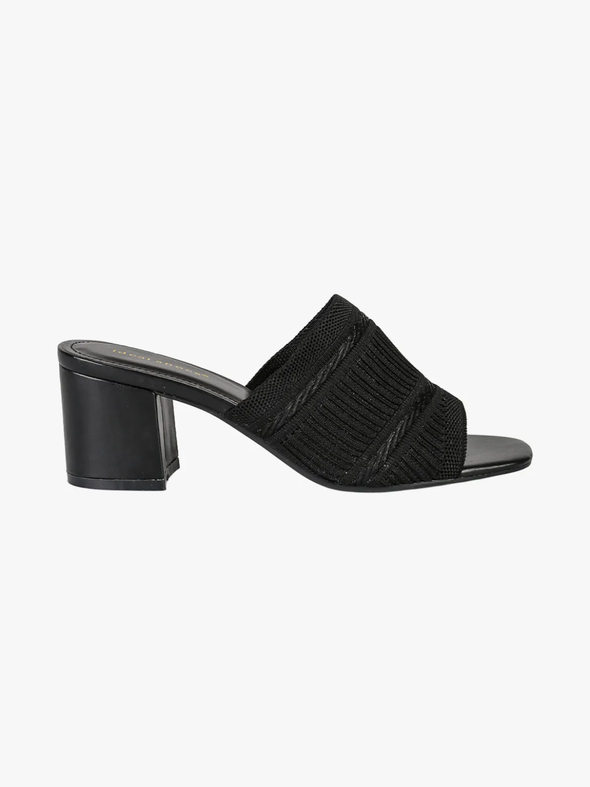 Ideal Shoes Ciabatte donna con tacco e fascia in tessuto