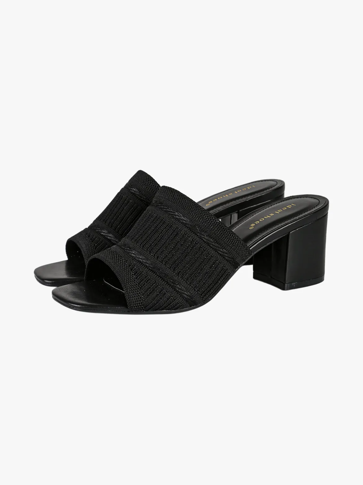 Ideal Shoes Ciabatte donna con tacco e fascia in tessuto