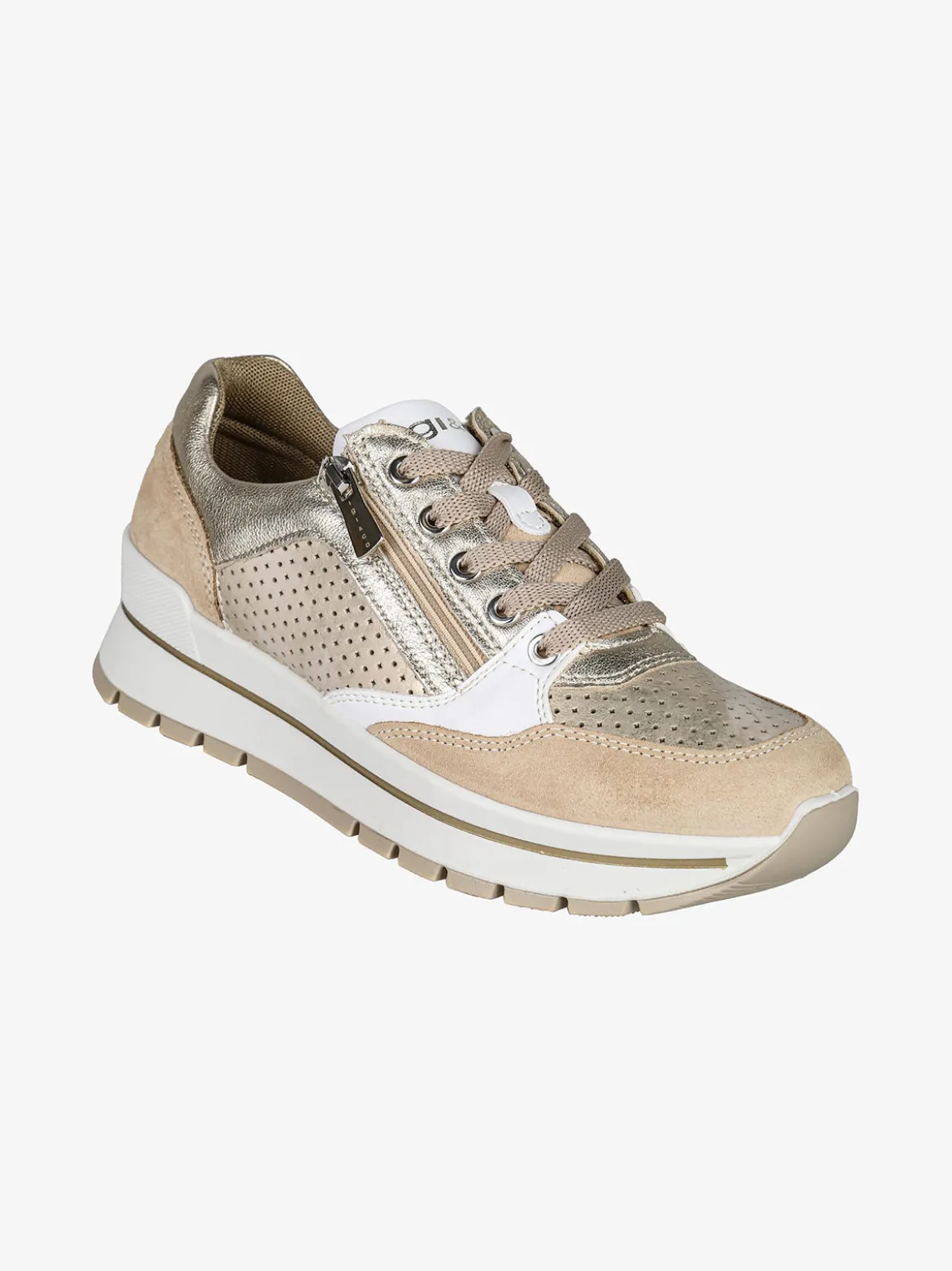 Igi&Co Sneakers casual in pelle da donna con zip e lacci