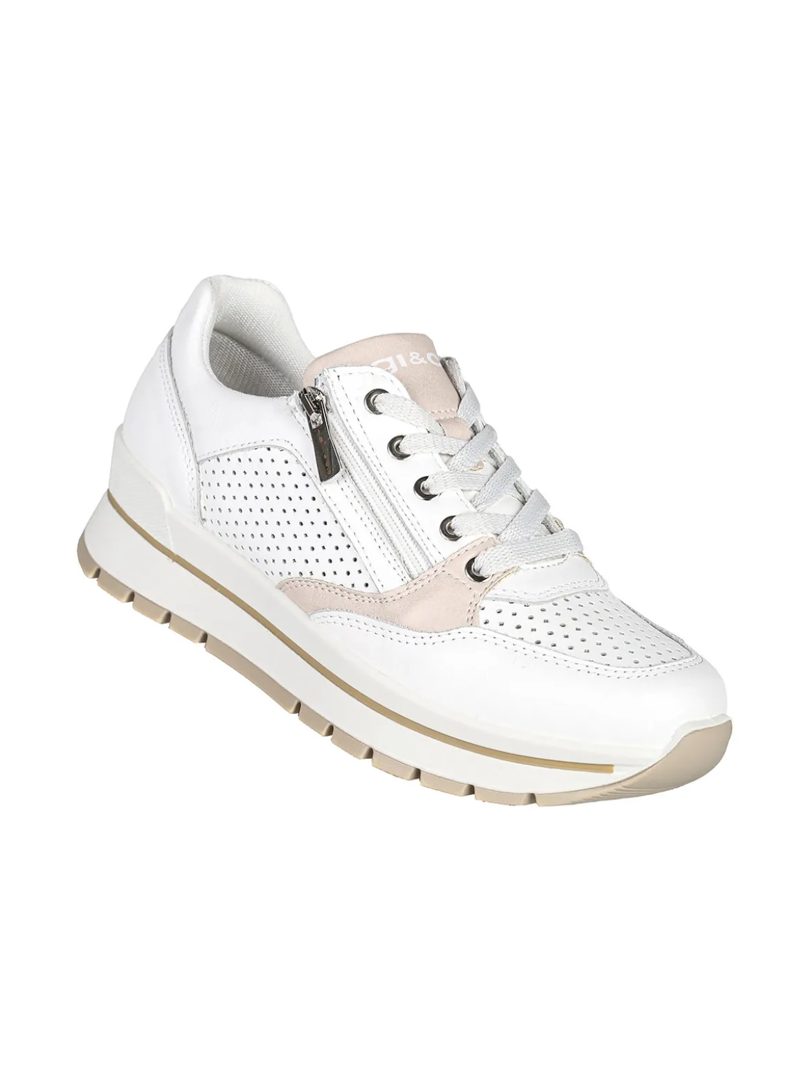 Igi&Co Sneakers casual in pelle da donna con zip e lacci