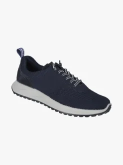 Igi&Co Sneakers da uomo in maglia con plantare in pelle e lacci elastici - blu scuro