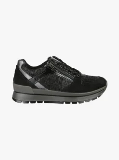 Igi&Co Sneakers donna in pelle con zip e lacci - nero