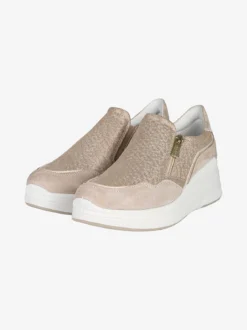 Igi&Co Sneakers donna in pelle scamosciata con zeppa e zip