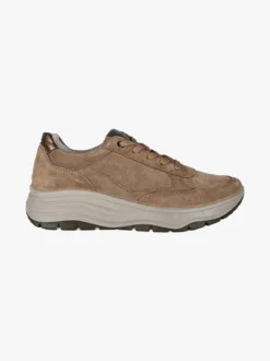 Igi&Co Sneakers donna in pelle scamosciata con zeppa - fango