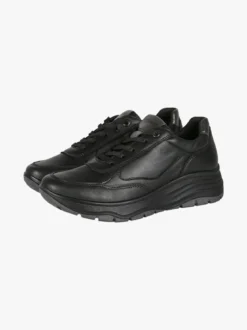 Igi&Co Sneakers donna stringate in pelle con zeppa - nero