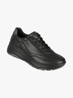 Igi&Co Sneakers donna stringate in pelle con zeppa - nero