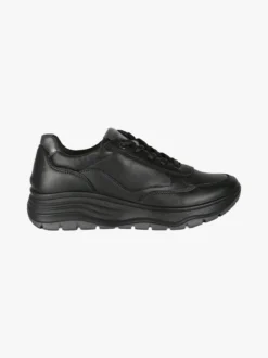 Igi&Co Sneakers donna stringate in pelle con zeppa - nero