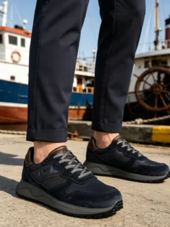Igi&Co Sneakers uomo stringate in pelle scamosciata - blu scuro