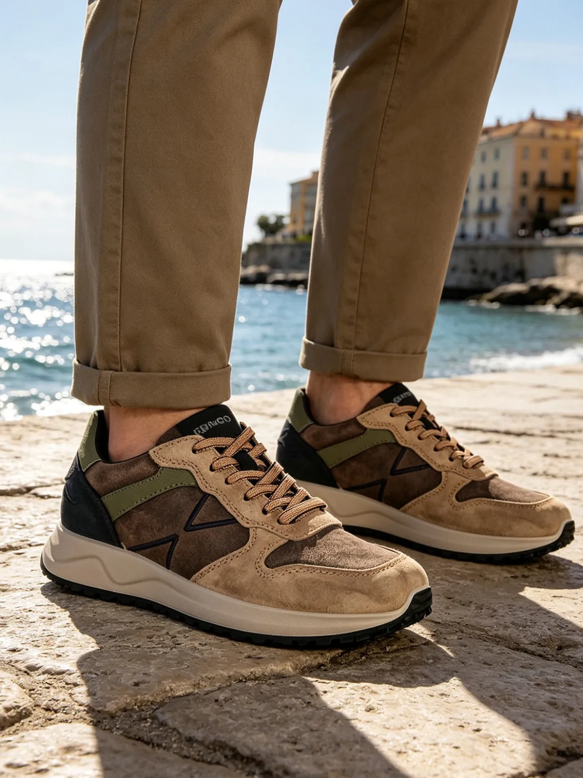 Igi&Co Sneakers uomo stringate in pelle scamosciata - multicolore