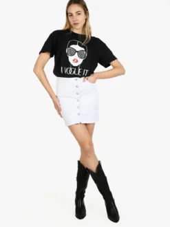 I Jeans Gonna in jeans da donna con bottoni decorati