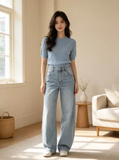 Imimy Jeans donna chiaro a palloncino - jeans