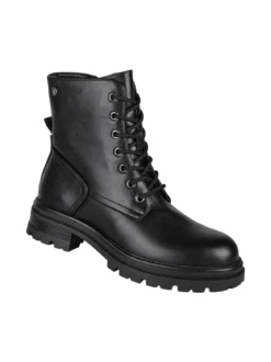 Inblu Anfibi donna con lacci e zip - nero