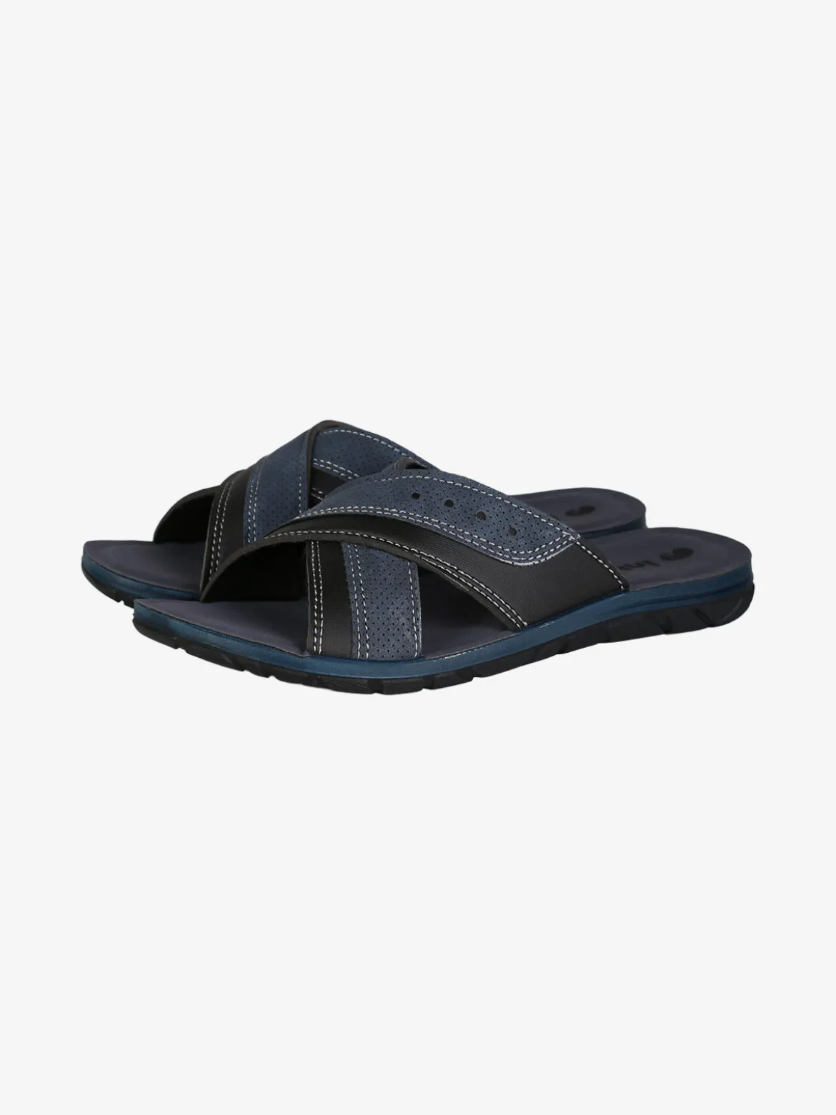 Inblu Ciabatte da uomo con fasce incrociate - blu scuro