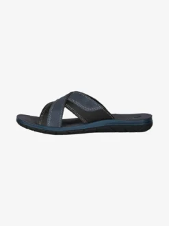 Inblu Ciabatte da uomo con fasce incrociate - blu scuro
