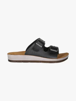 Inblu Ciabatte donna con doppia fascia e fibbie - nero