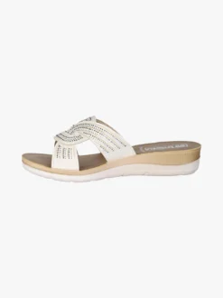 Inblu Ciabatte donna con nodo e brillantini - beige
