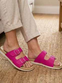 Inblu DUAL DENSITY Ciabatte donna con doppia fibbia - fucsia