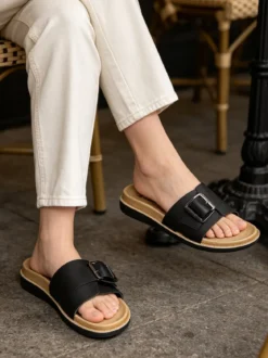 Inblu DUAL DENSITY Ciabatte donna con fibbia - nero