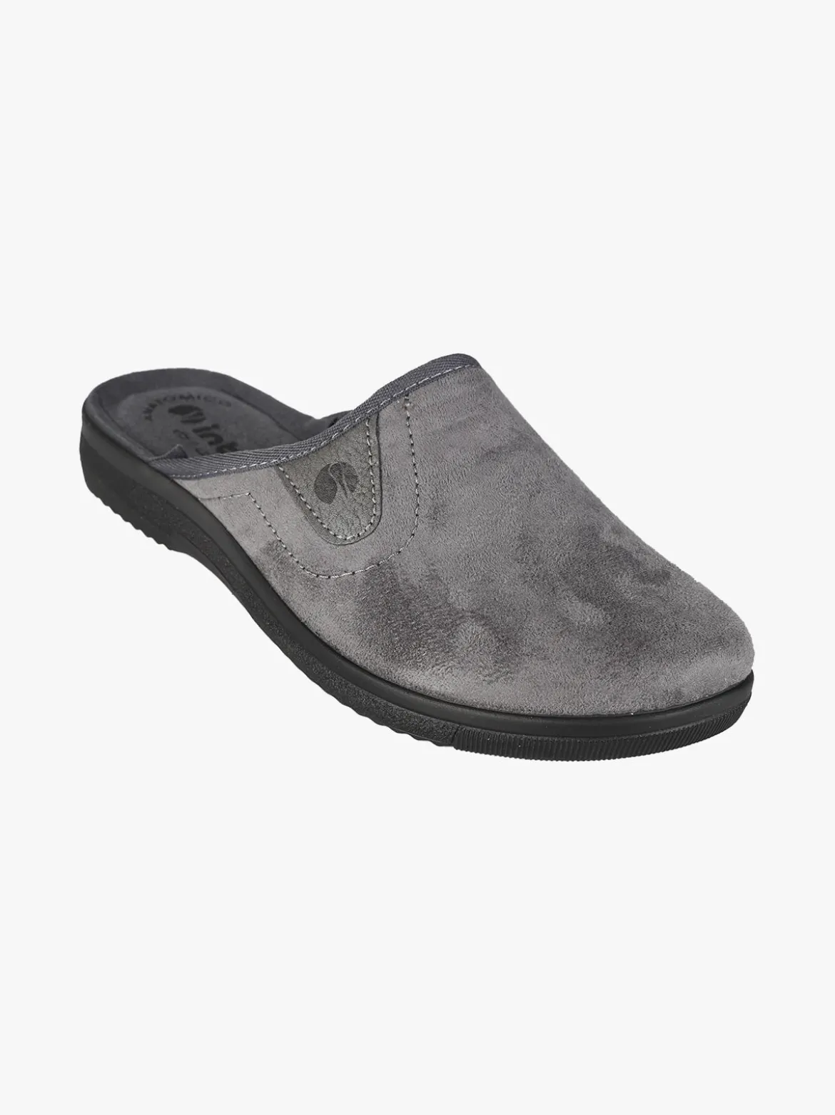 Inblu Pantofole da uomo in tessuto scamosciato con logo