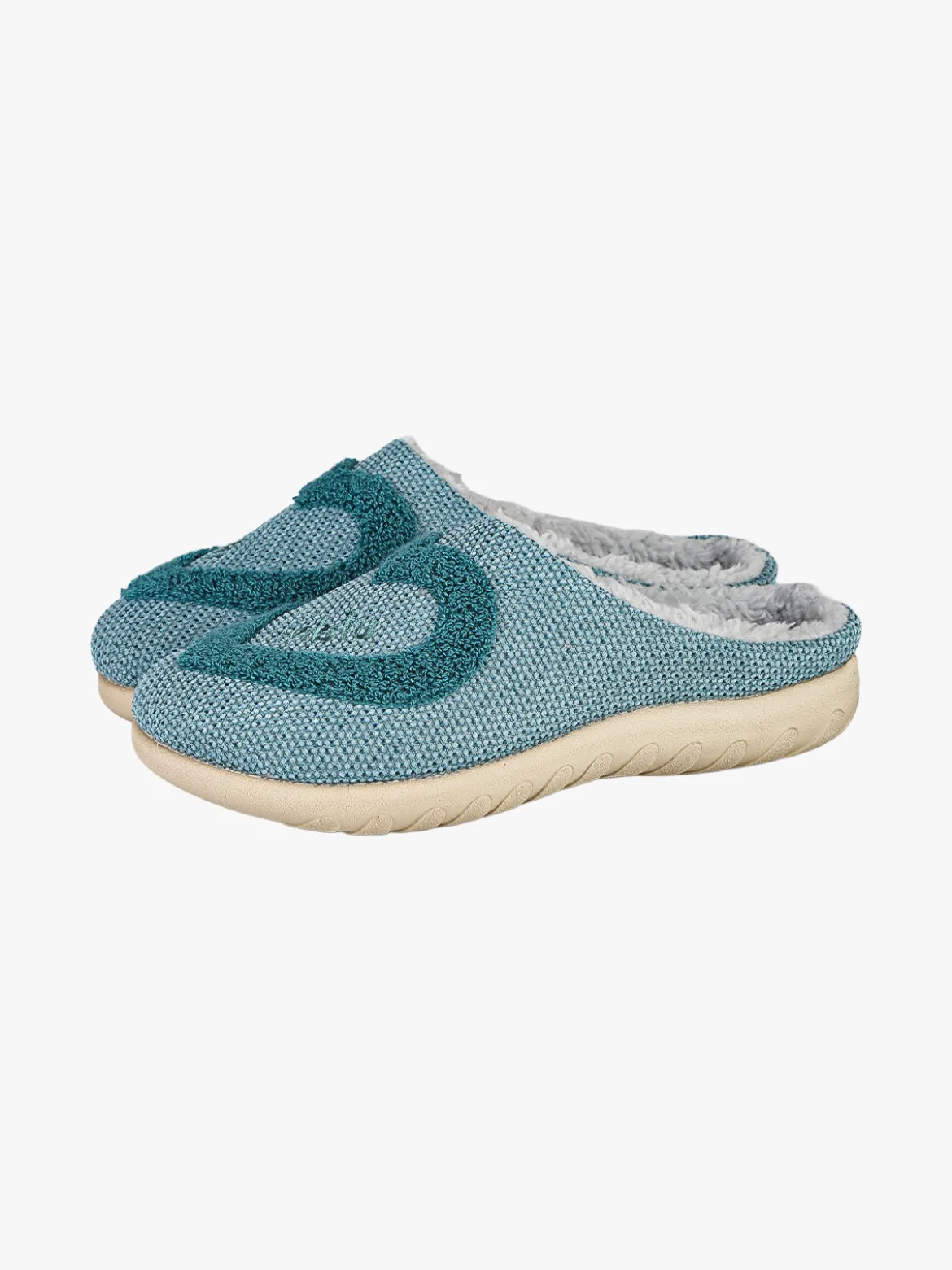 Inblu Pantofole donna con ecopelliccia e cuore - turchese