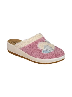 Inblu Pantofole donna invernali con zeppa - rosa