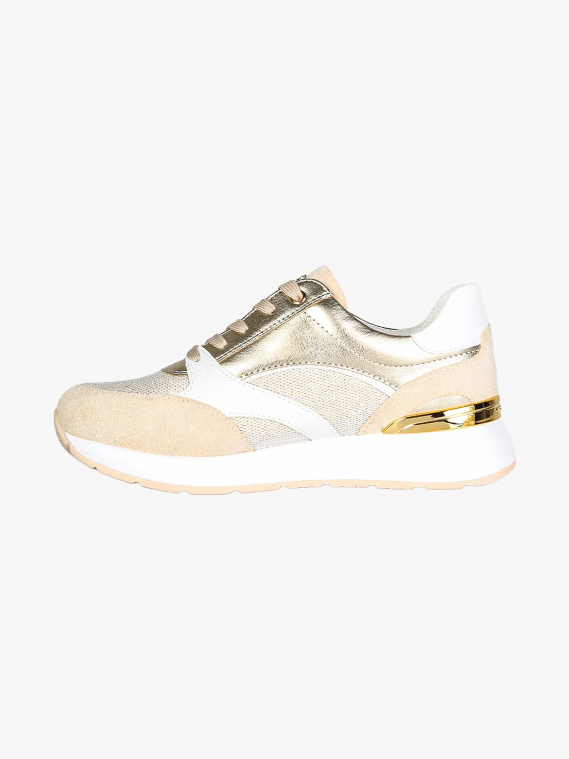 Inblu Sneakers brillantinata da donna con platform - sabbia