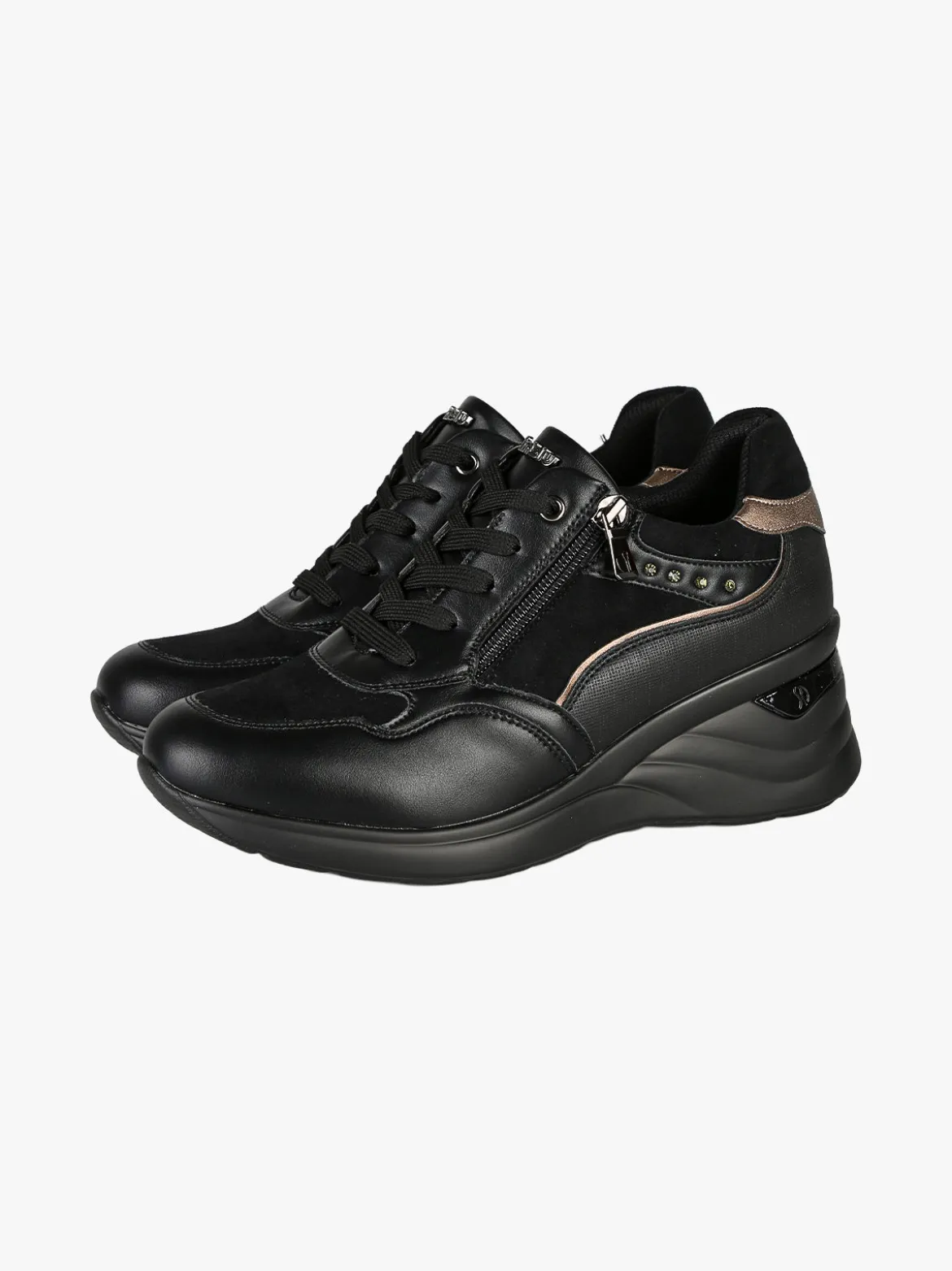 Inblu Sneakers donna con zeppa - nero