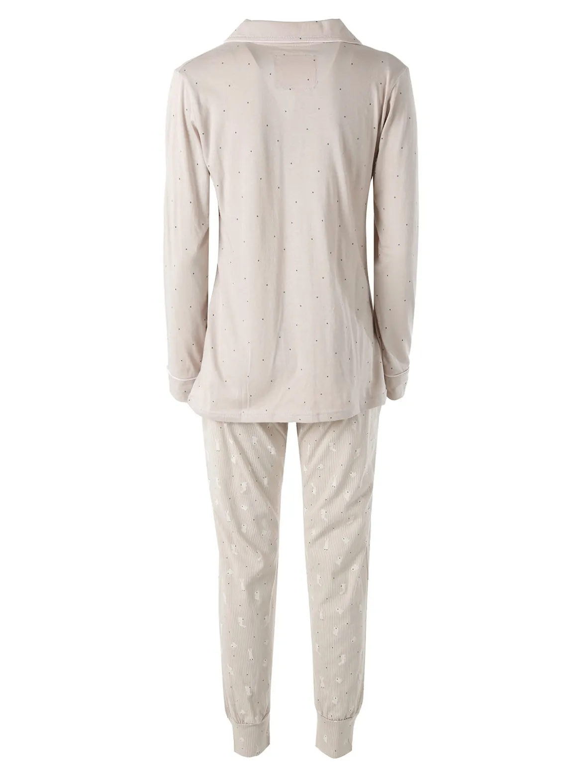 Infiore BUNNY Pigiama aperto da donna in cotone con bottoni - fango