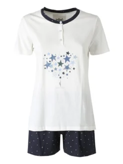 Infiore GALAXY Pigiama corto da donna in cotone - panna