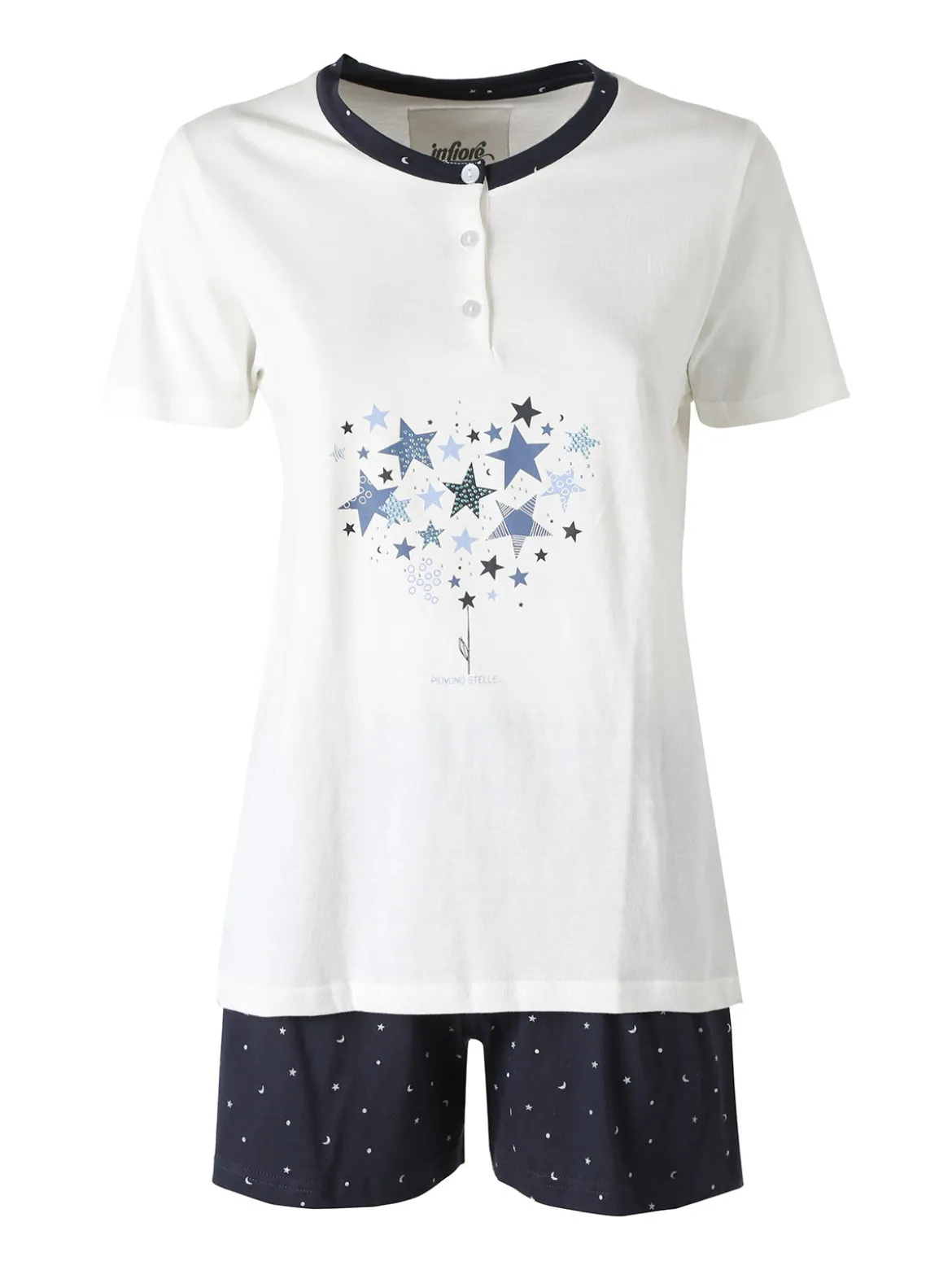 Infiore GALAXY Pigiama corto da donna in cotone - panna