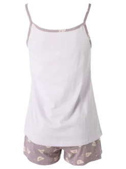 Infiore HONEY Pigiama corto da donna in cotone con spalline sottili - lilla