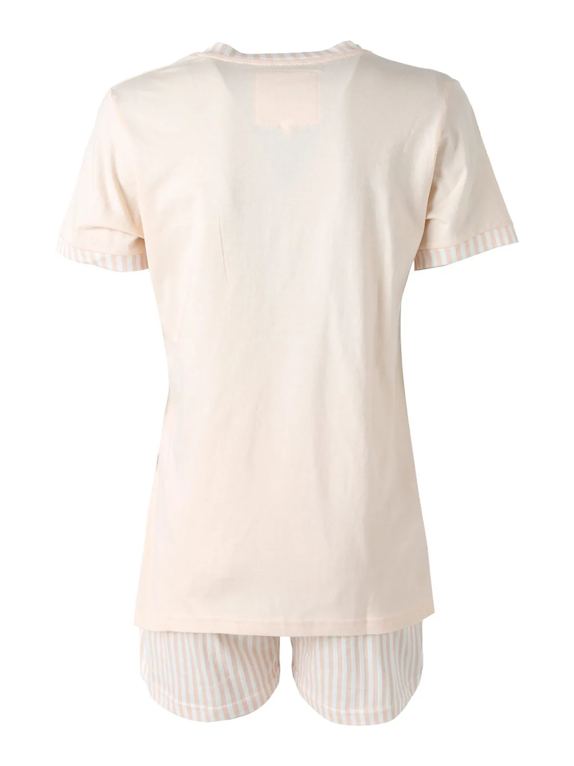 Infiore MOSAIC Pigiama corto da donna in cotone con shorts a righe - albicocca