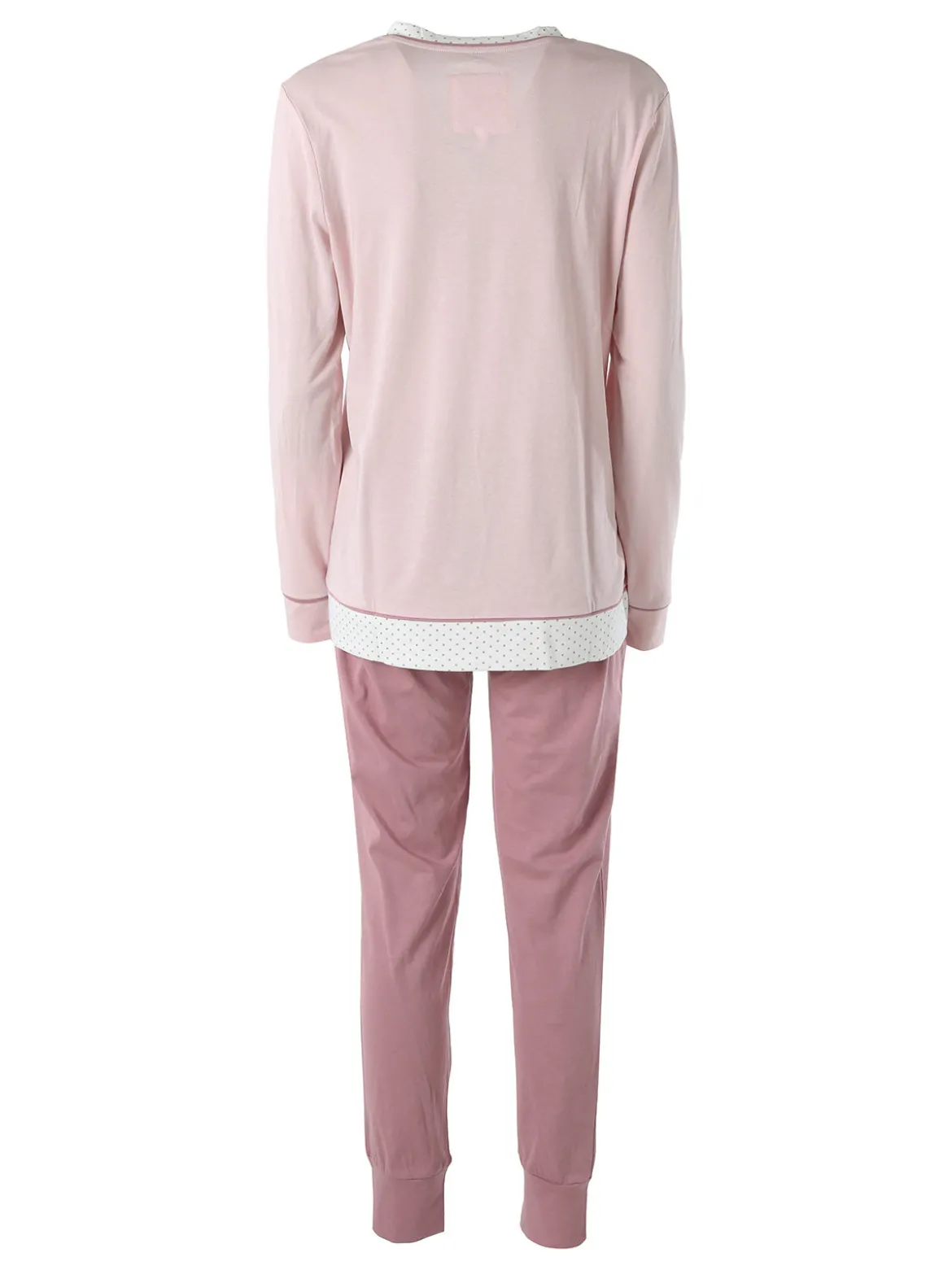 Infiore TABLEAU Pigiama da donna in cotone con taschino e dettagli pois taglie grandi - rosa