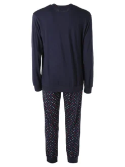Infioreuomo OASI Pigiama lungo da uomo in cotone jersey - blu scuro