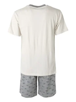 Infioreuomo Pigiama corto da uomo in cotone - beige