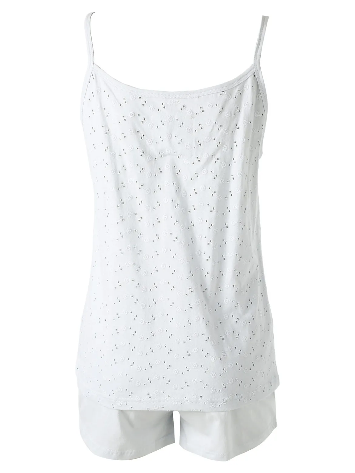 Infiore YOUNG Pigiama corto da donna in cotone con spalline sottili e shorts - ghiaccio