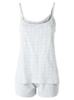 Infiore YOUNG Pigiama corto da donna in cotone con spalline sottili e shorts - ghiaccio