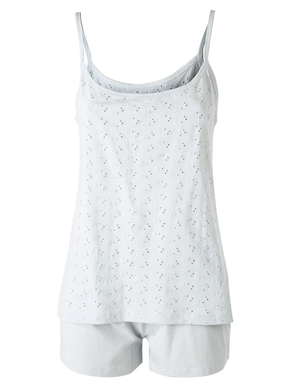 Infiore YOUNG Pigiama corto da donna in cotone con spalline sottili e shorts - ghiaccio